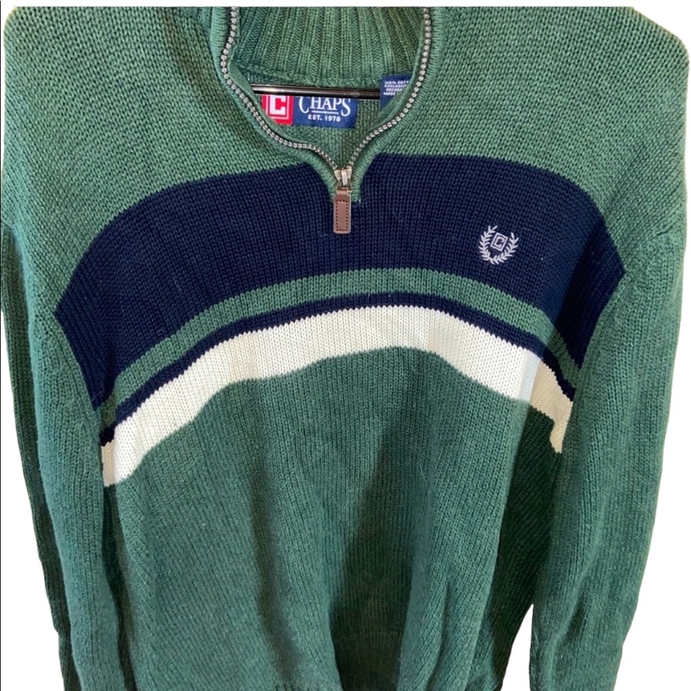 Chaps Quarter Zip V-Neck